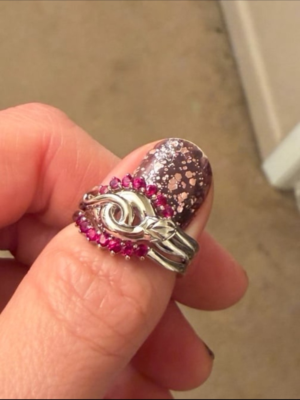 Snake and rubies ring